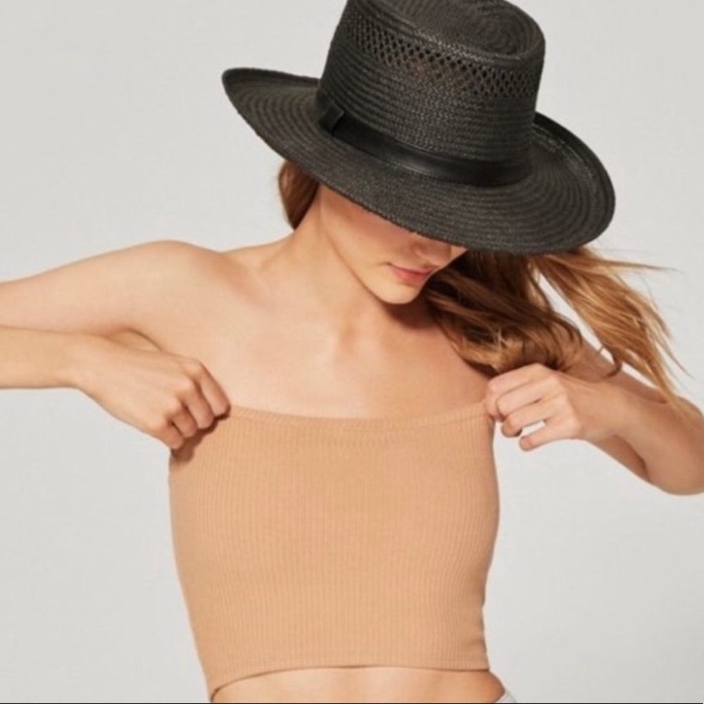 Peachy/Tan Rib Tube Crop Top